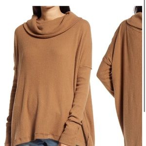 FREE PEOPLE Long Sleeve Cowl Neck Shirt